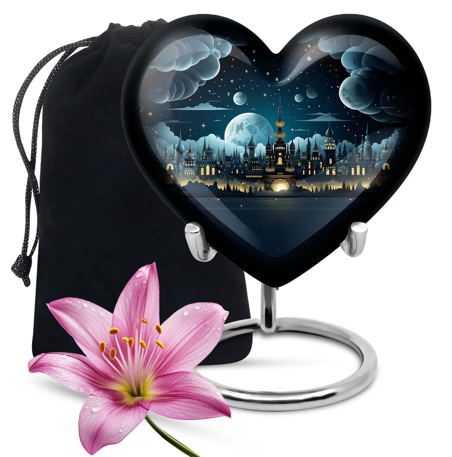 Personalized Castle Cremation Urn for Women - 10-inch, 200 cu in - Yatskia