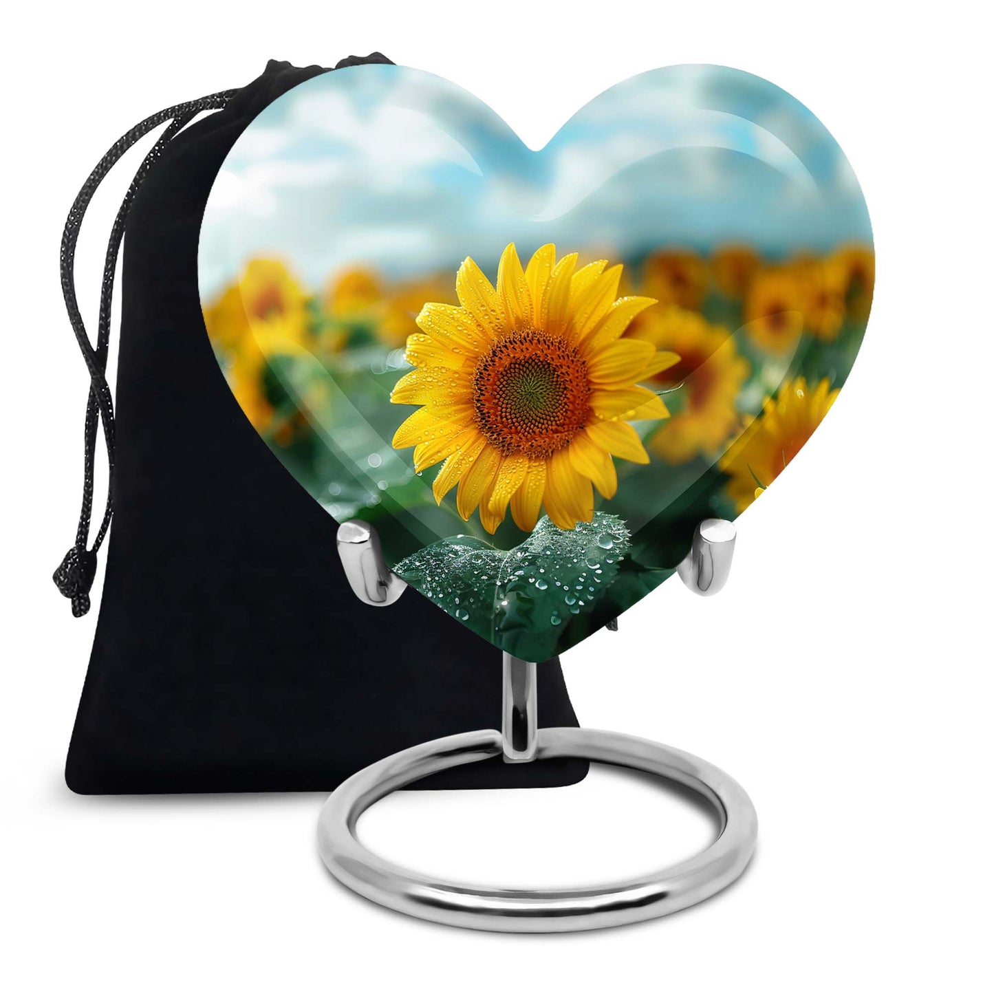 Personalized Flower Cremation Urn for Women - 10-inch, 200 cu in - Yatskia