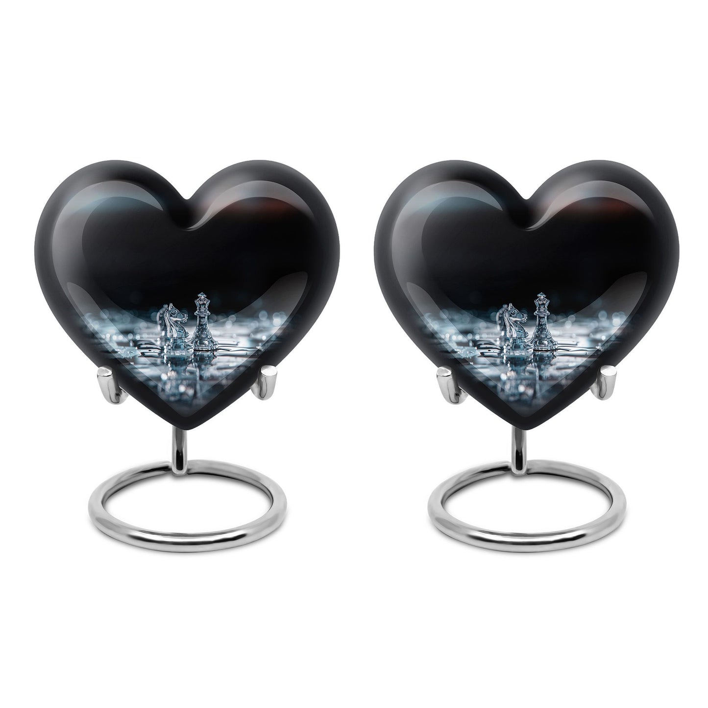 Chess themed Heart Urn