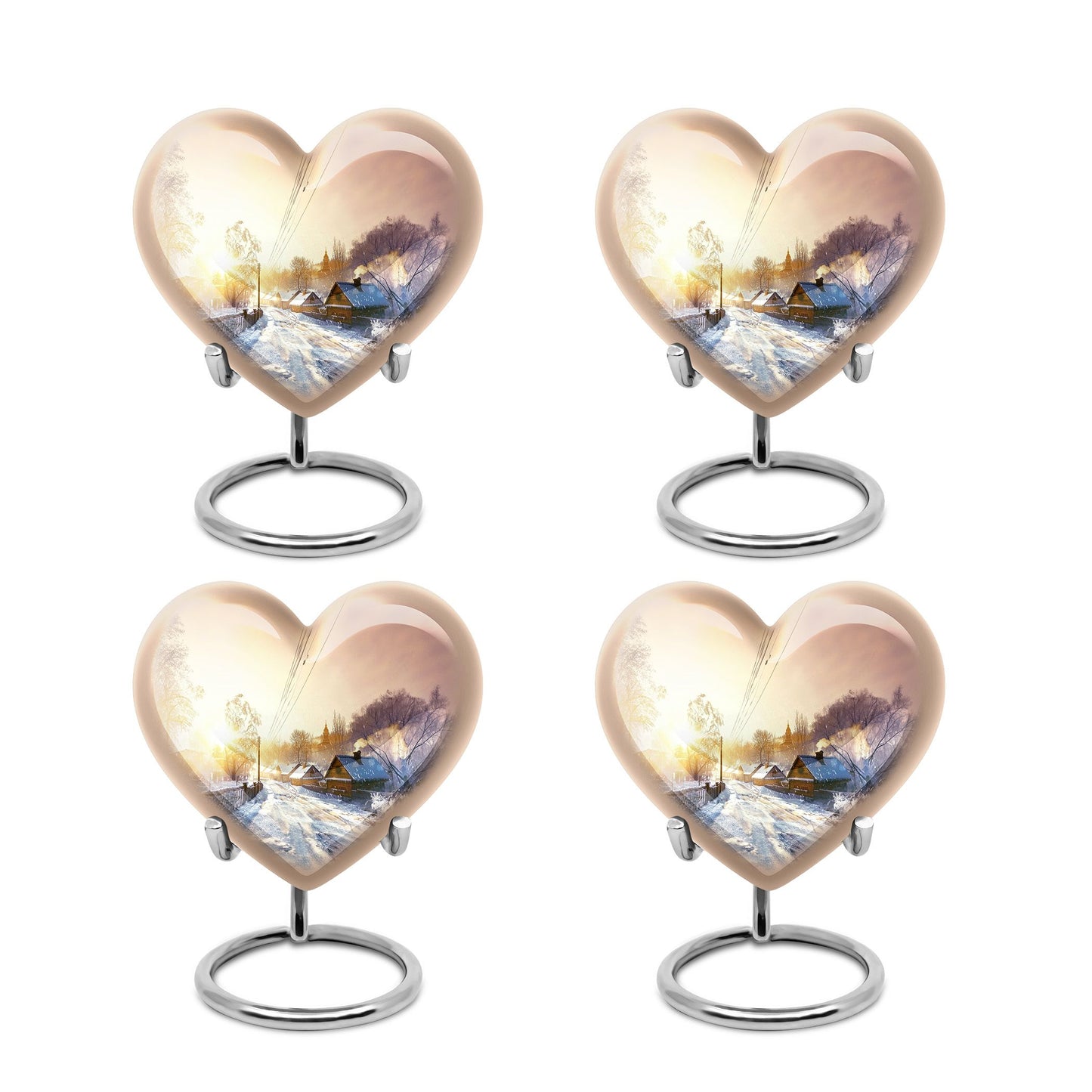 heart shaped Snowflakes Urn