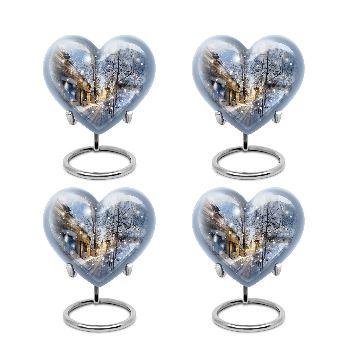 Heart-shaped Snowflakes Urn