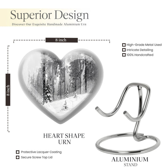 heart snowflakes urn