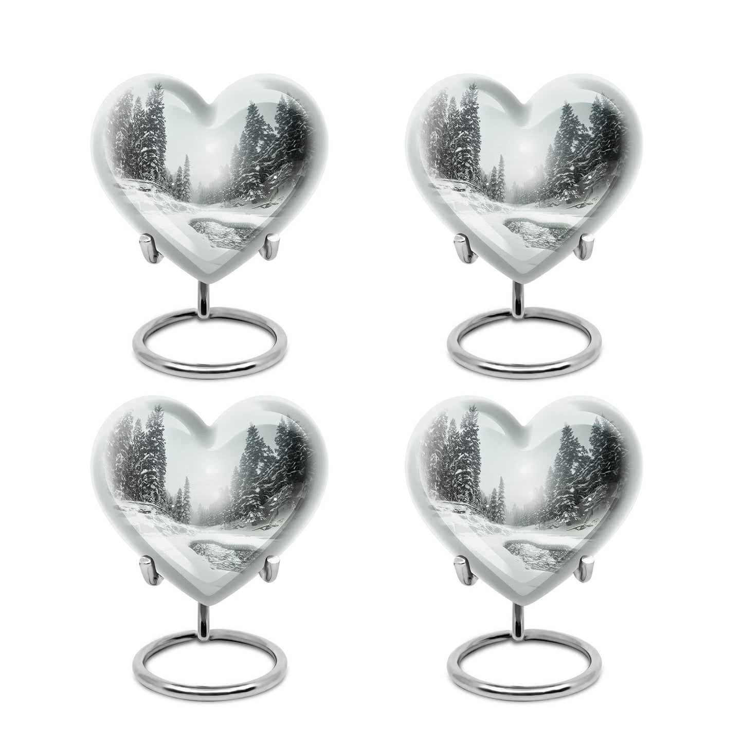 Heart-shaped Snowflakes Urn.