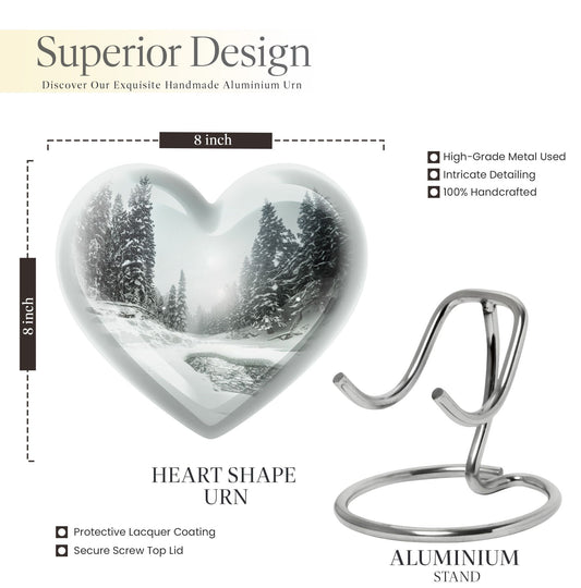 Heart-shaped Snowflakes Urn.