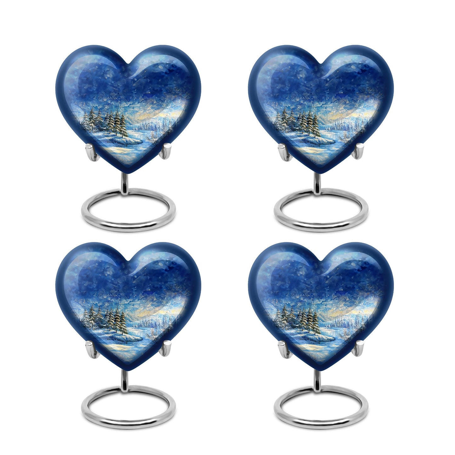 Heart-shaped Snowflakes Urn