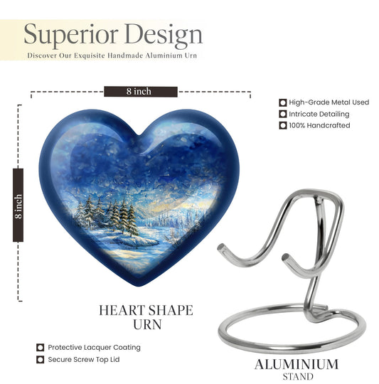 Heart-shaped Snowflakes Urn