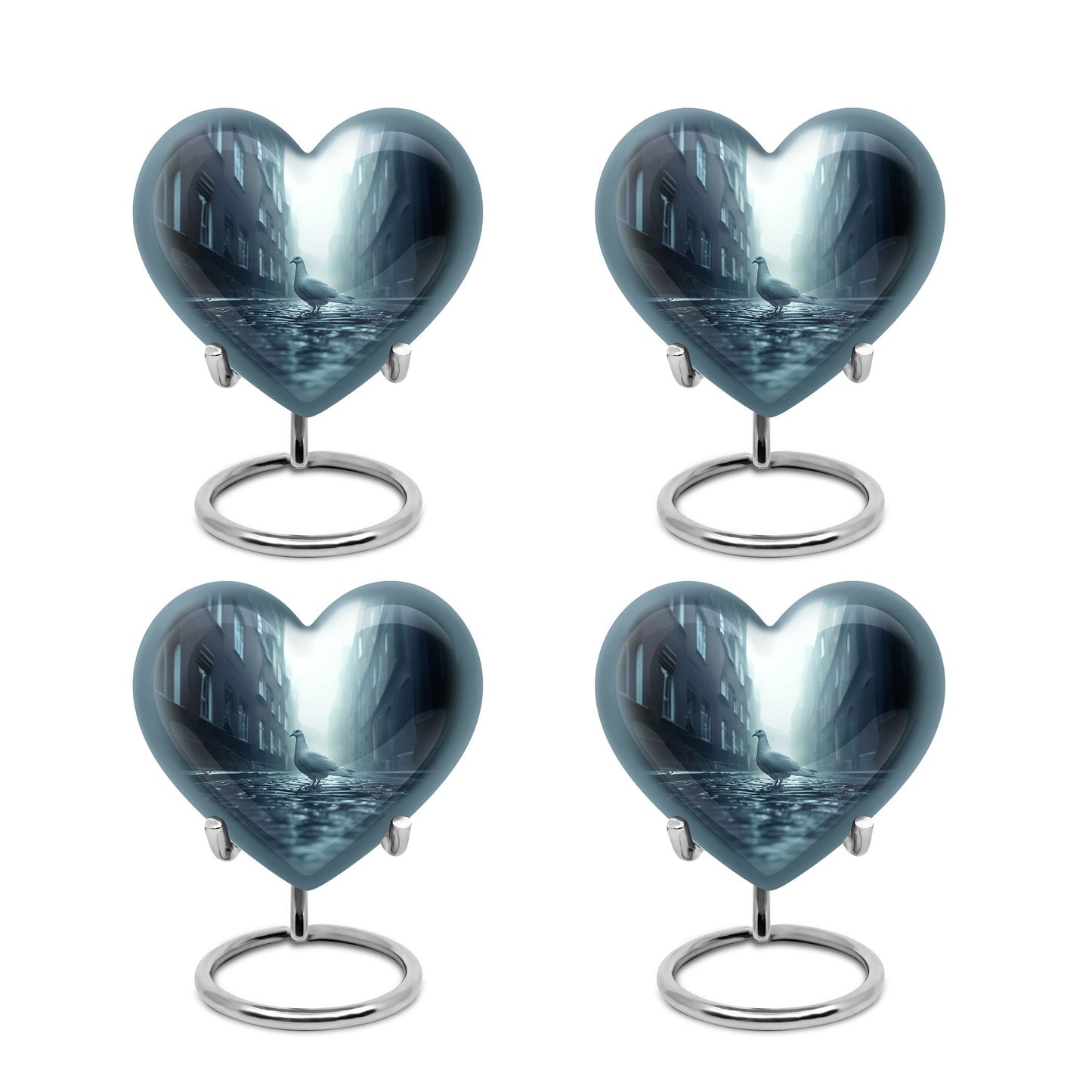 Dove-themed Heart Urn