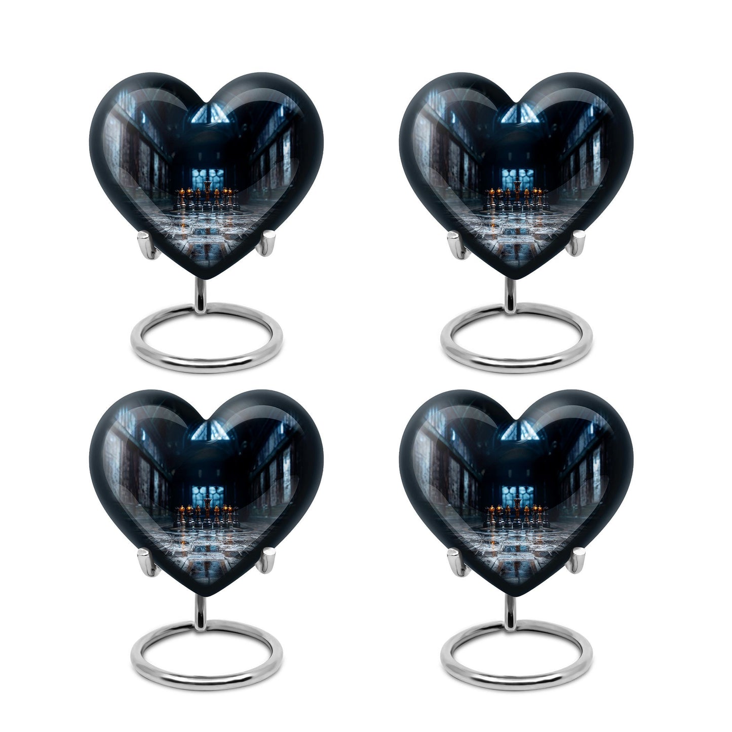 Chess Themed Heart-Shaped urn