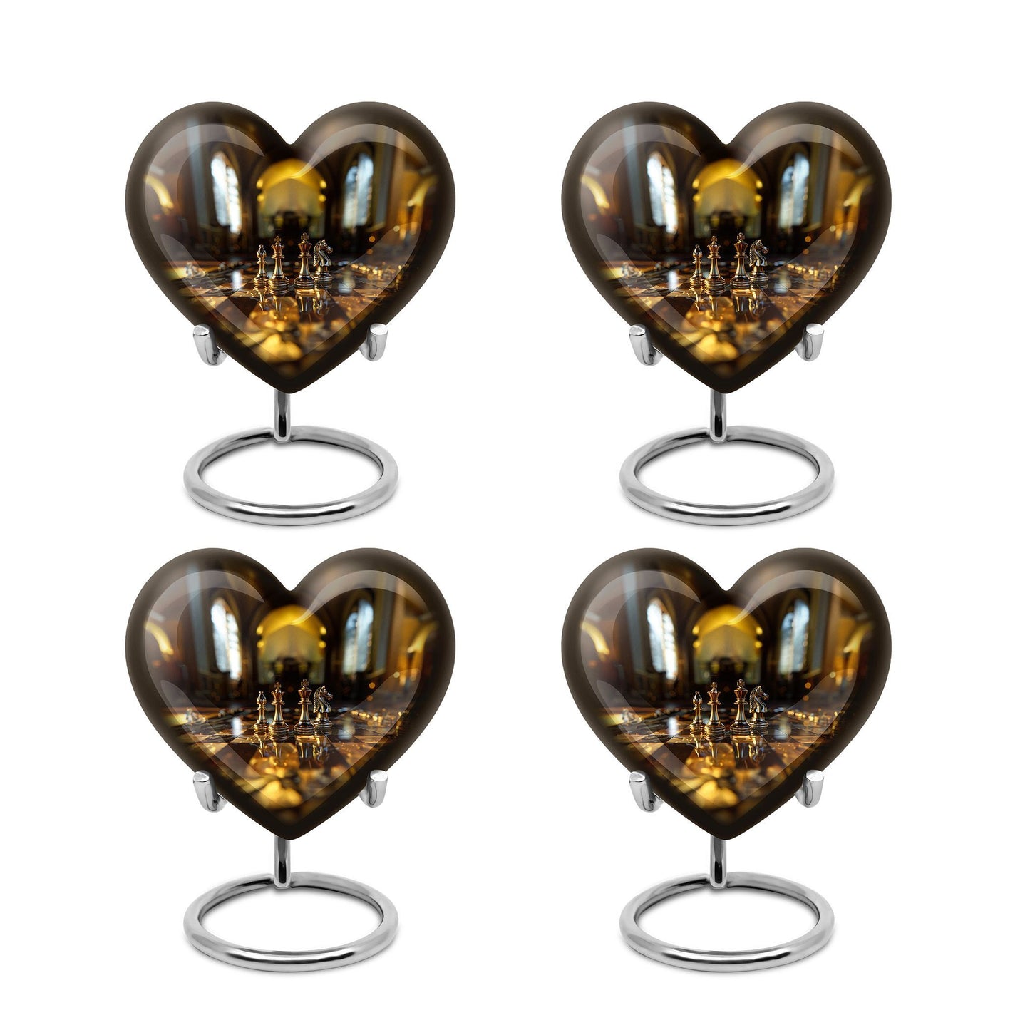 Chess heart design burial urn