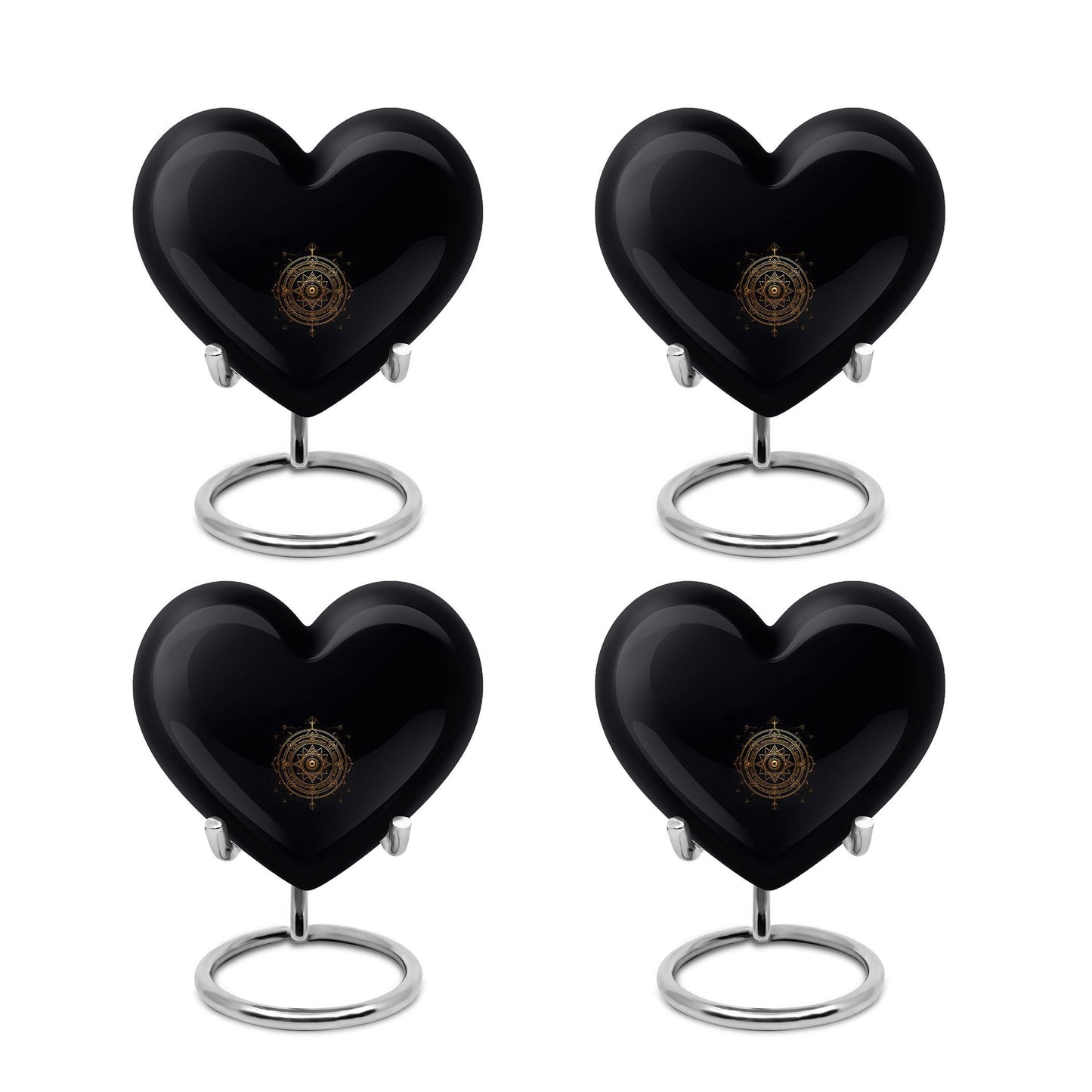 Heart-shaped zodiac-themed cremation urn