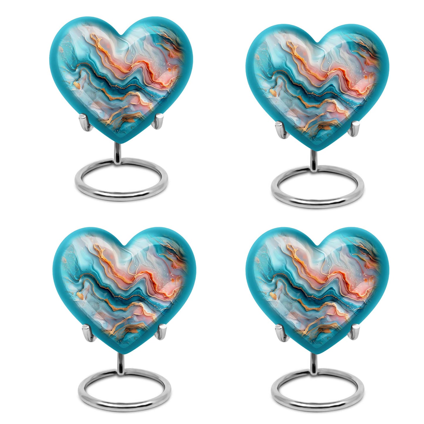 Vibrant Swirl Heart Urn for men and women