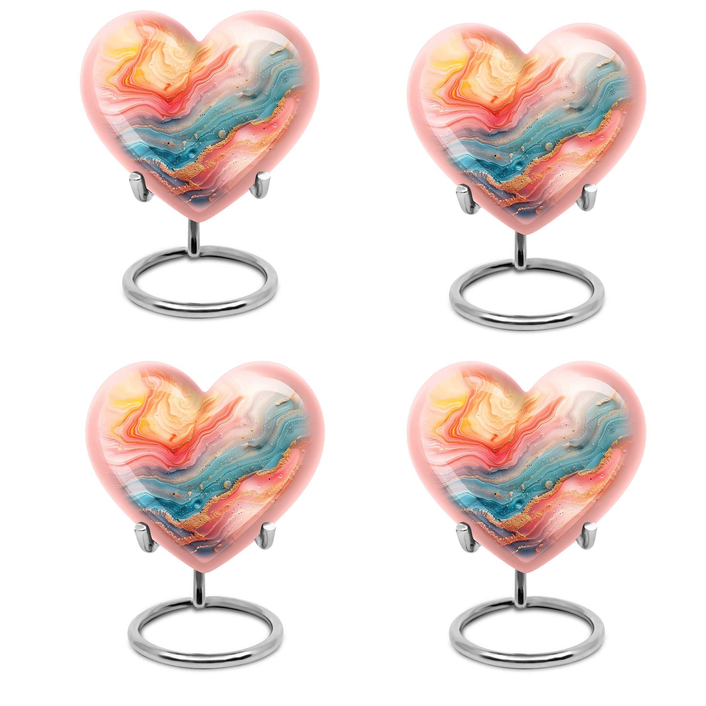 Abstract heart-shaped funeral urn for mom