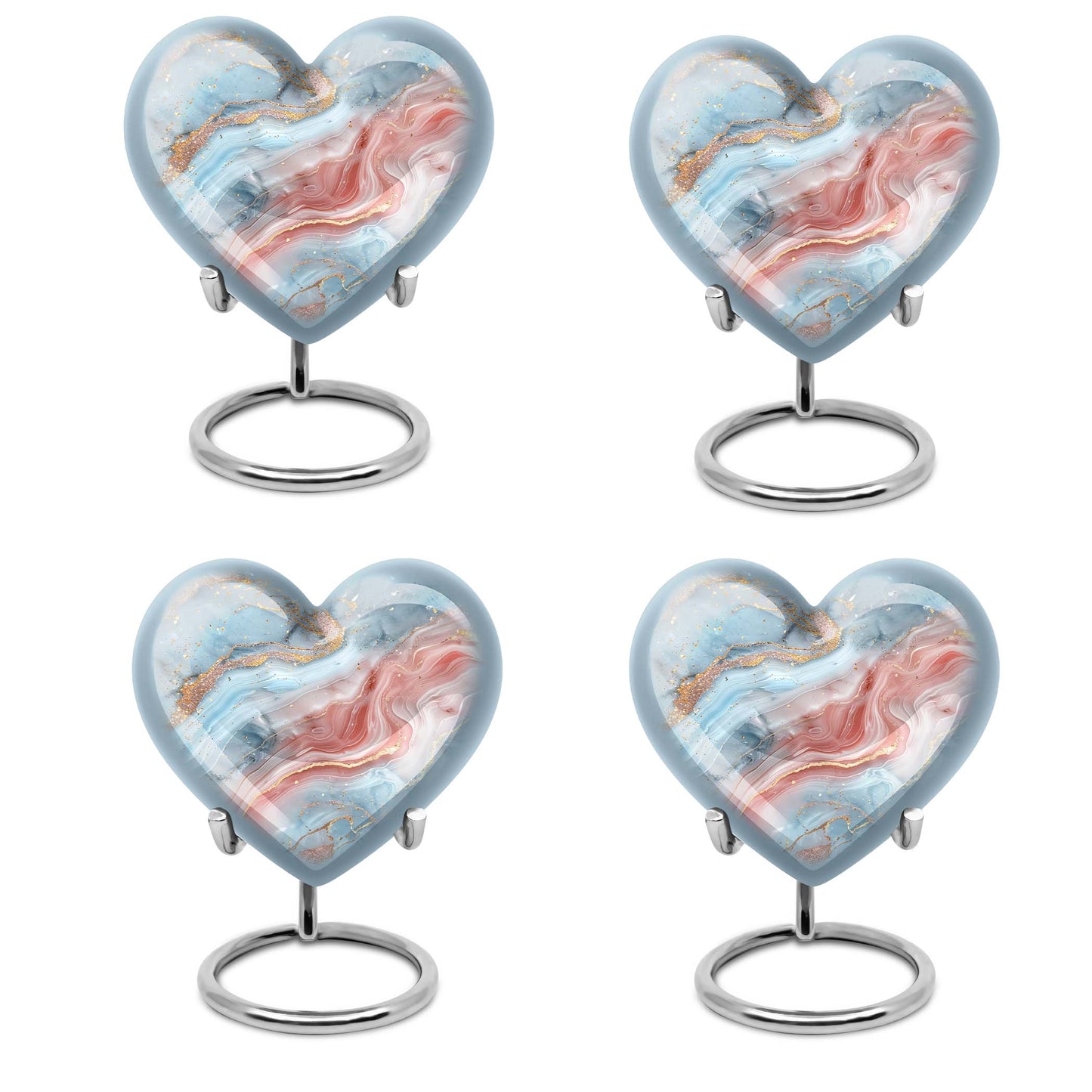 Abstract heart-shaped urn for adult male ashes
