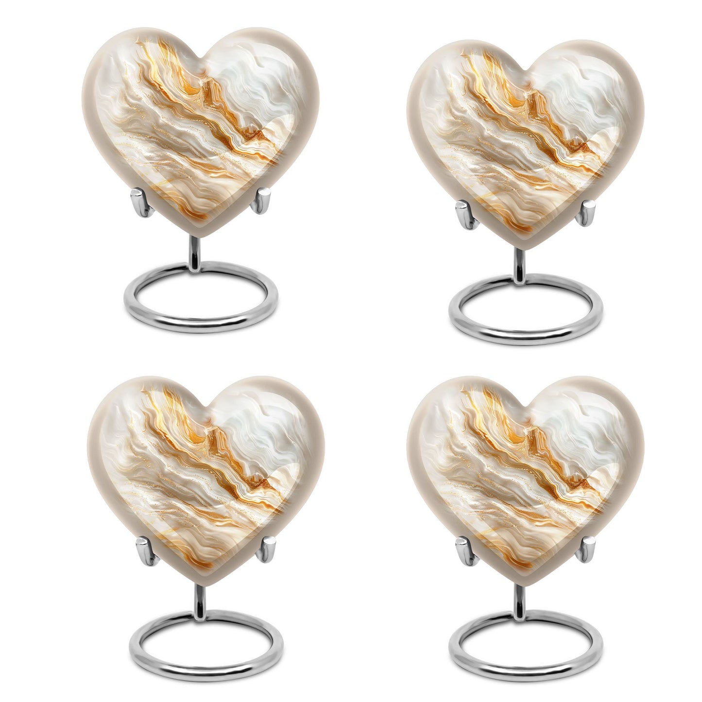 vibrant swirl heart urn for burial ashes