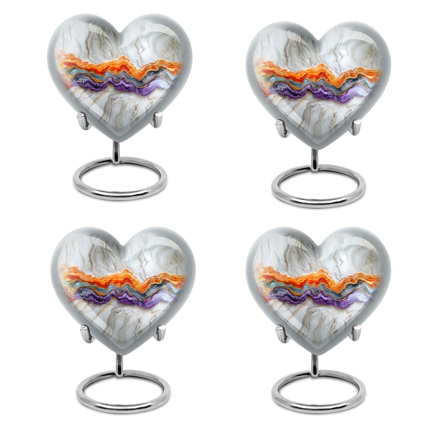 Vibrant Swirl Heart Urn