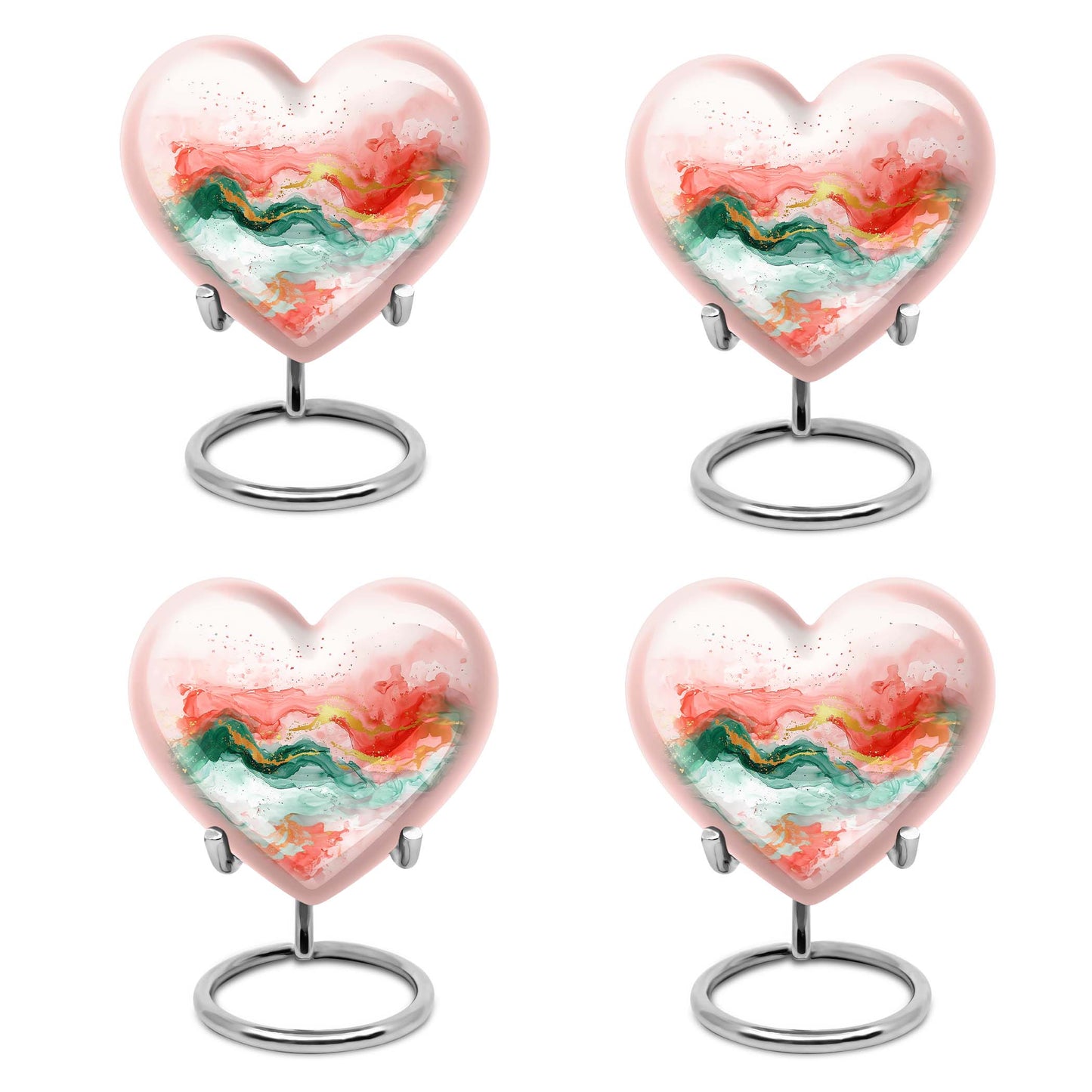 Abstract 10-inch heart-shaped cremation urn for adult ashes