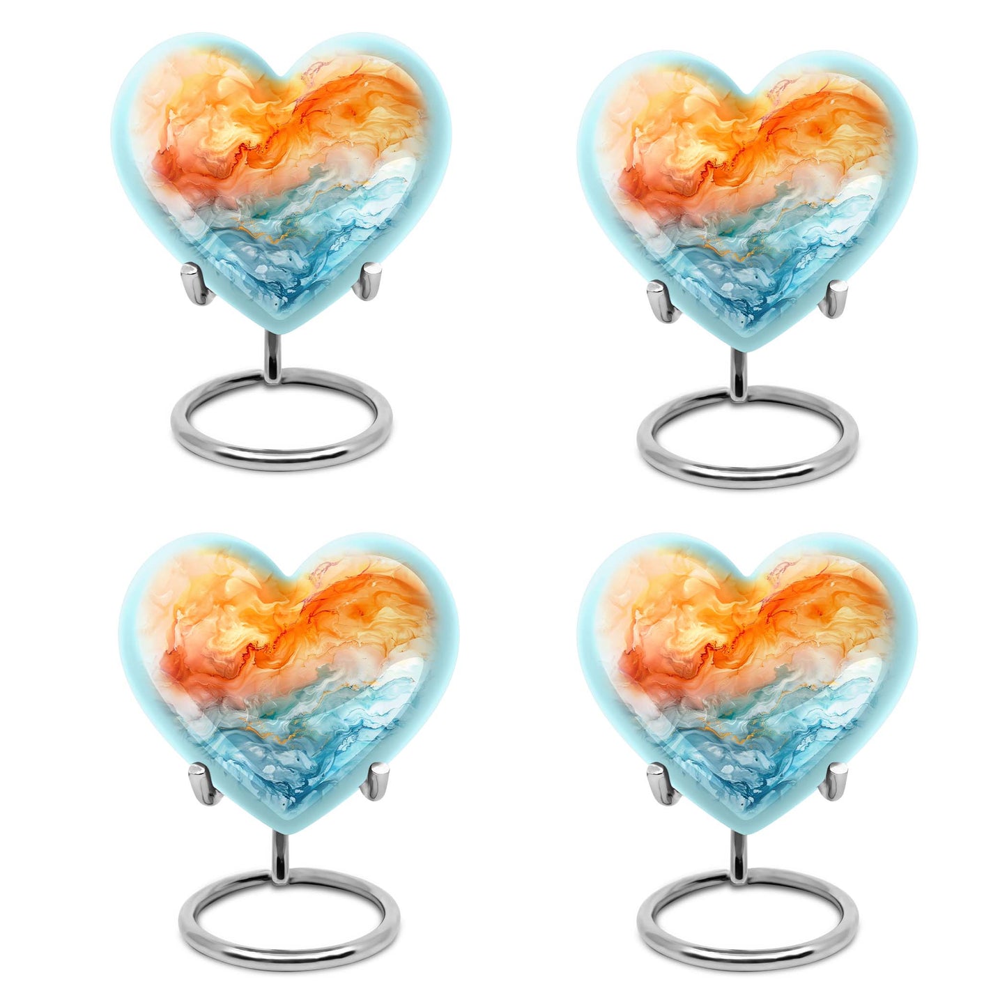 Colourful Swirl Heart Urn