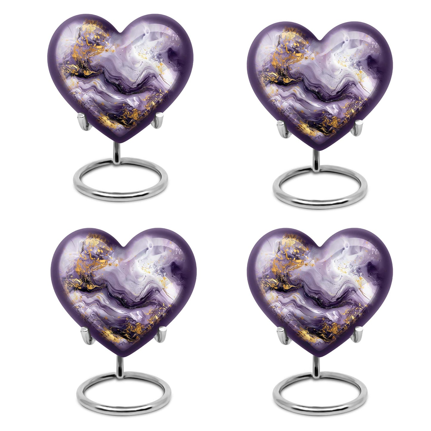 colourful swirl heart aluminium urn for men's ashes