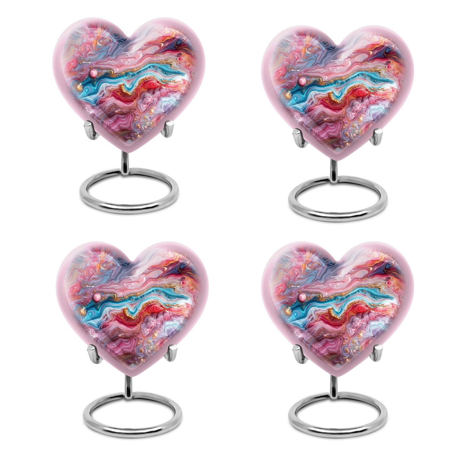 Colourful swirl heart urn for cremation