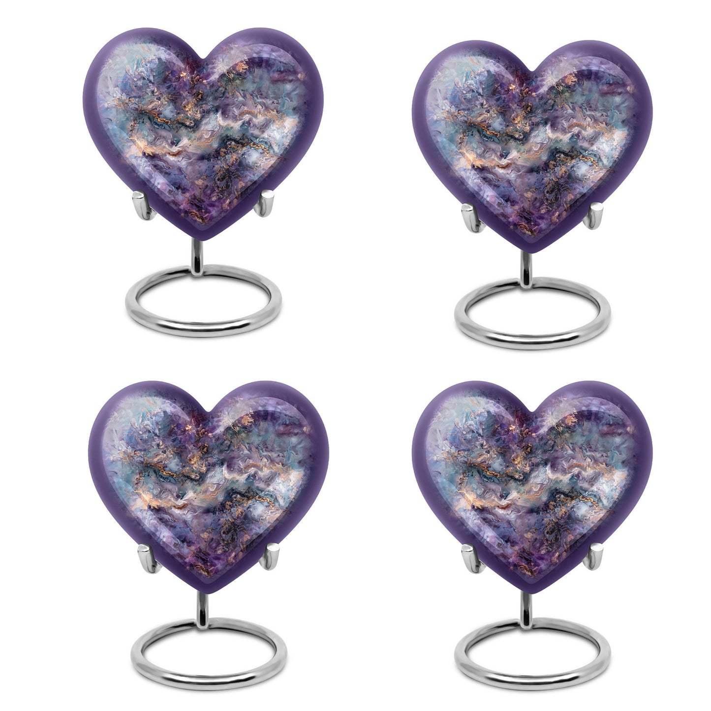 Abstract design heart-shaped colourful swirl urn