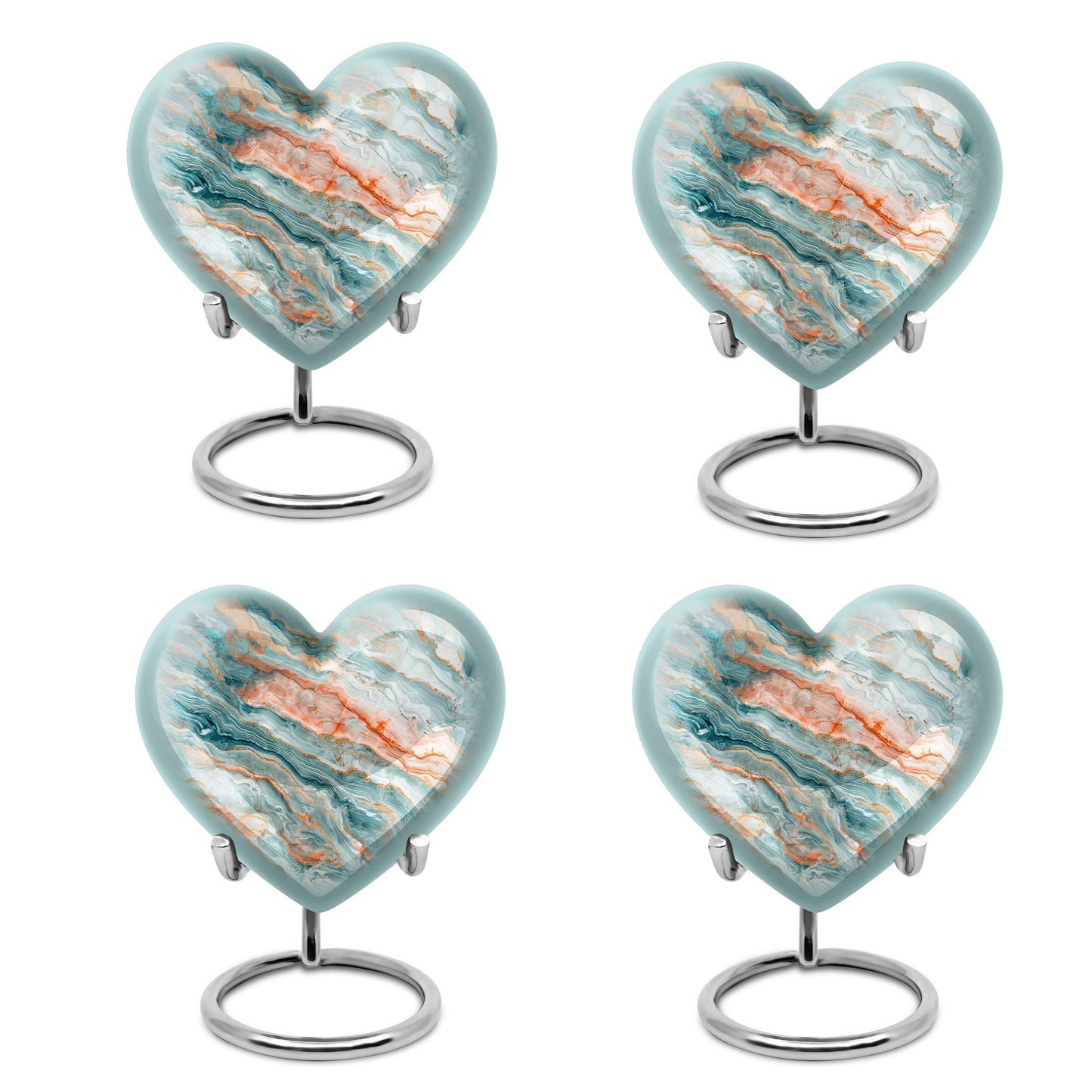 Colourful Swirl Heart Burial Urn