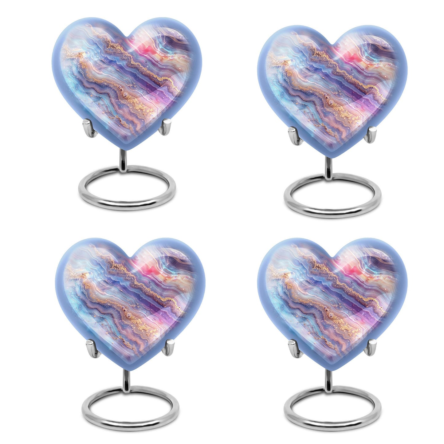 Abstract 10-inch heart-shaped memorial urn for male adults
