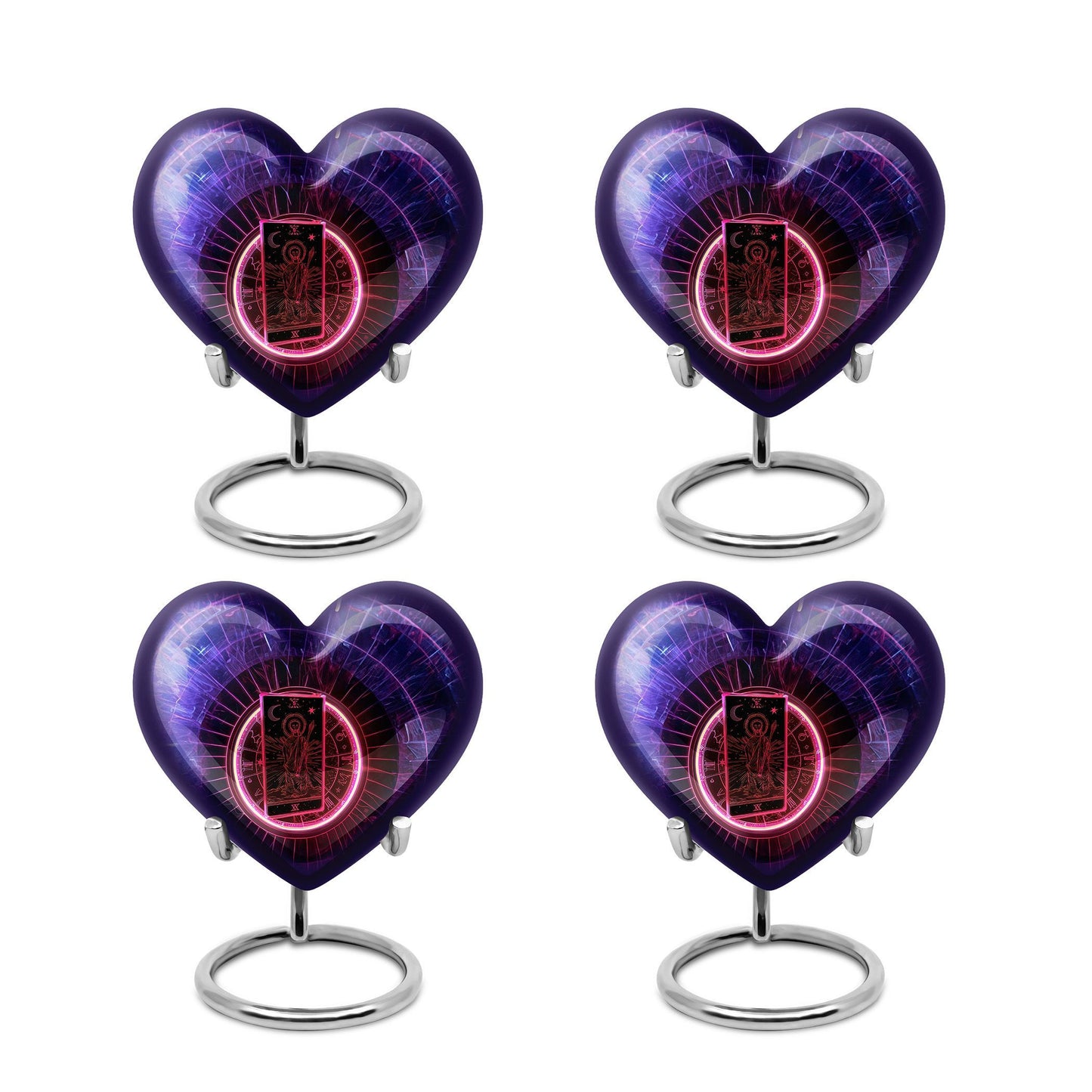 Heart-shaped tarot urn, 10-inch aluminimum