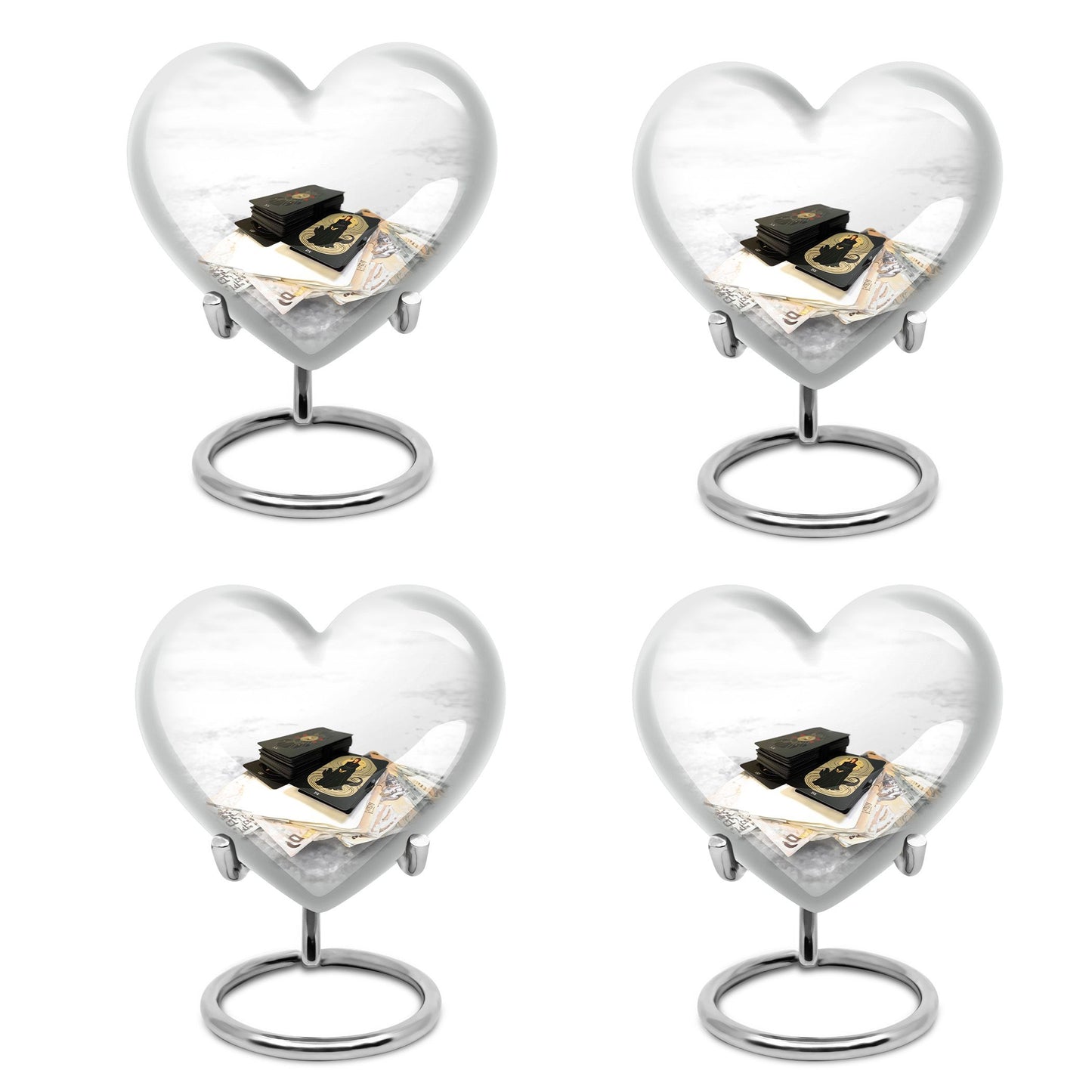Heart-themed Tarot Urn for human ashes