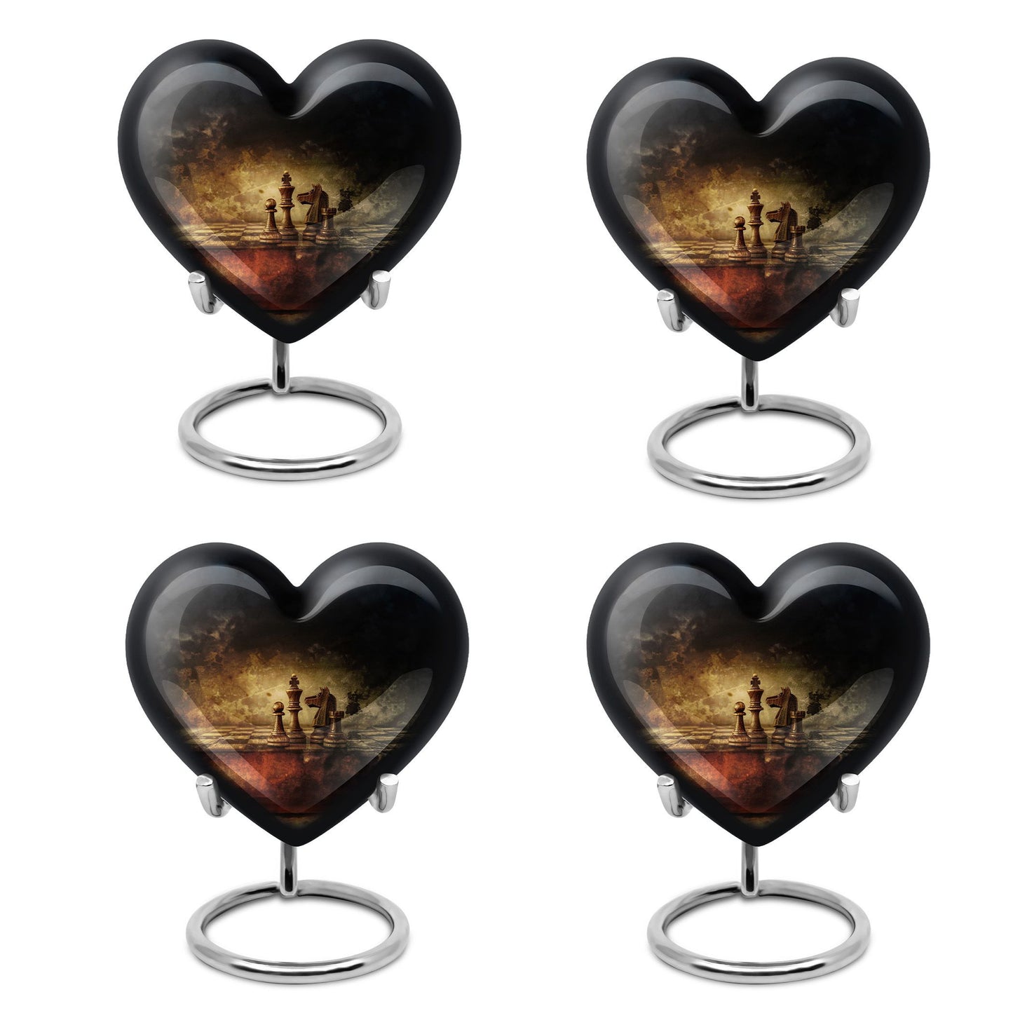 10-inch Heart shaped Chess Urn,