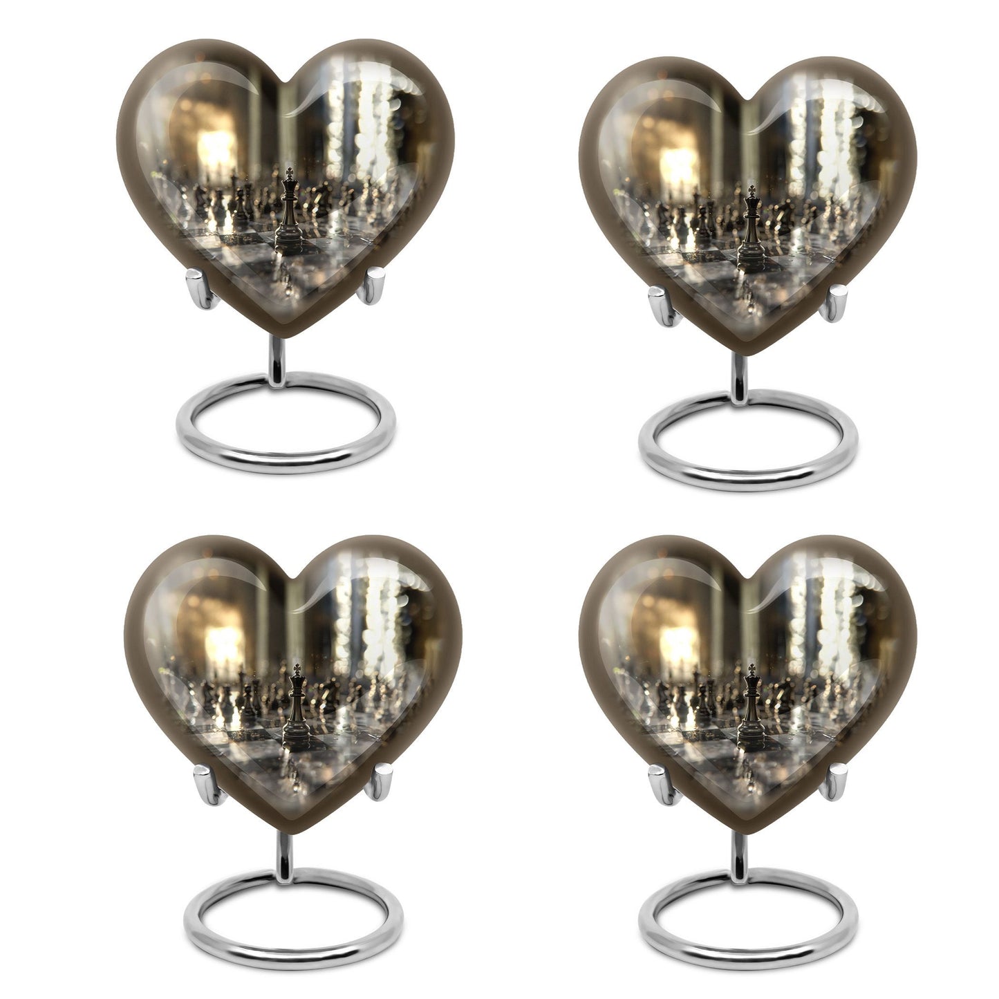 heart-shaped chess urn for ashes