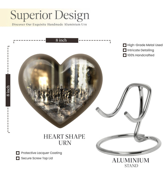 heart-shaped chess urn for ashes