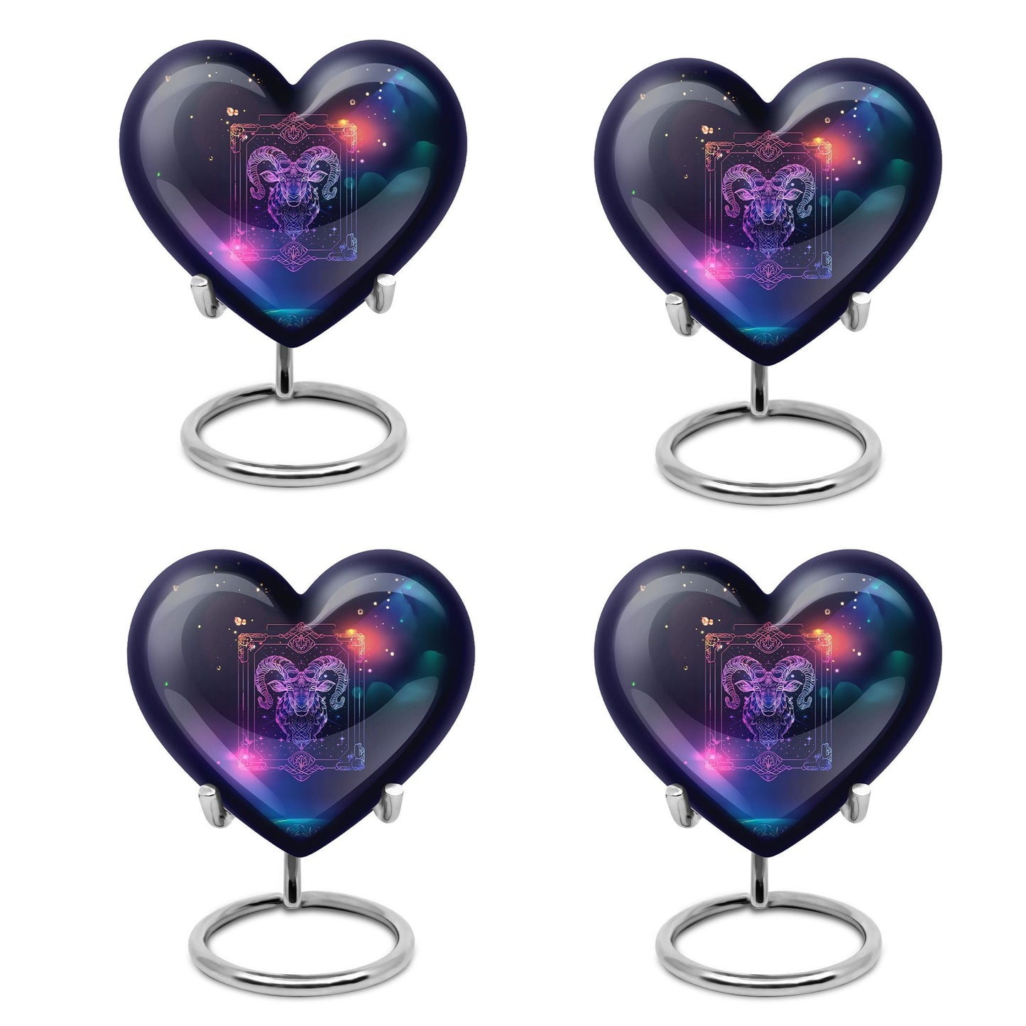 heart design zodiac urn