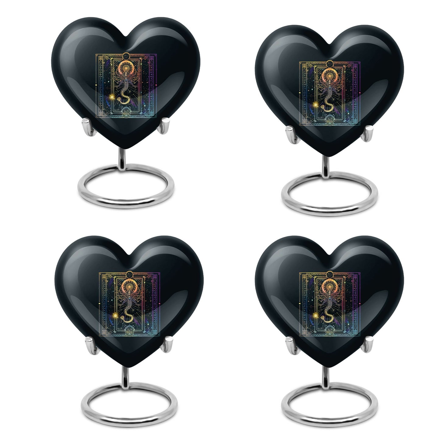 10-inch abstract heart design zodiac urn for cremation