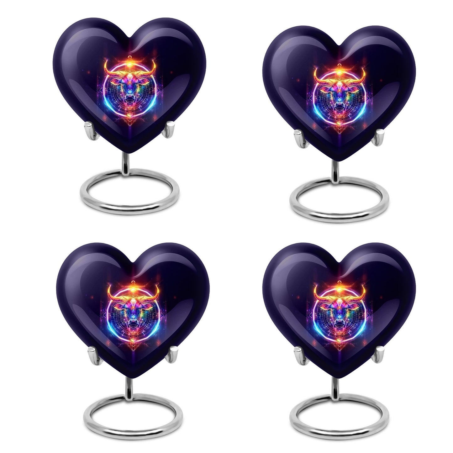 10-inch heart shaped zodiac urn for adult memorial crafted from aluminium
