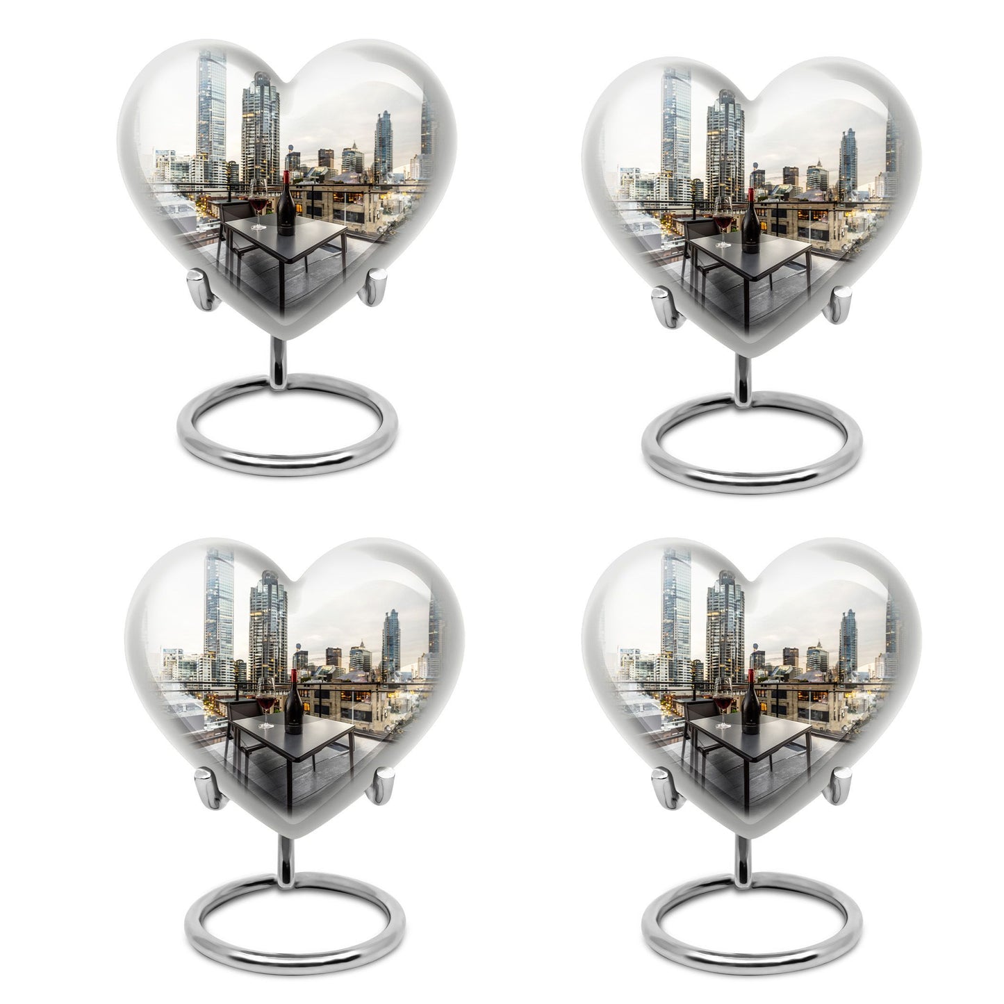 10-inch heart-shaped wine urn for woman's ashes,
