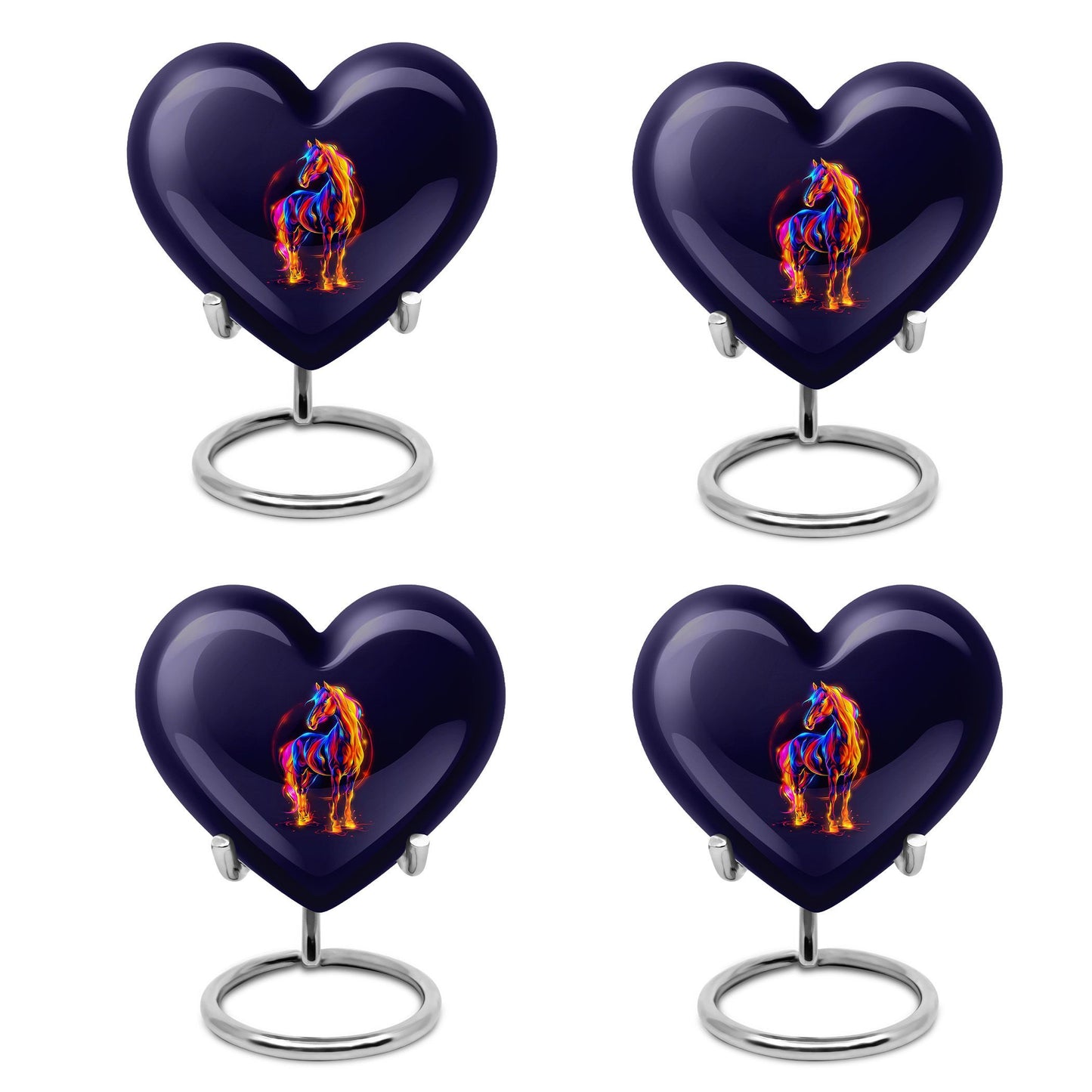 10-inch Abstract Heart Urn for horse ashes,
