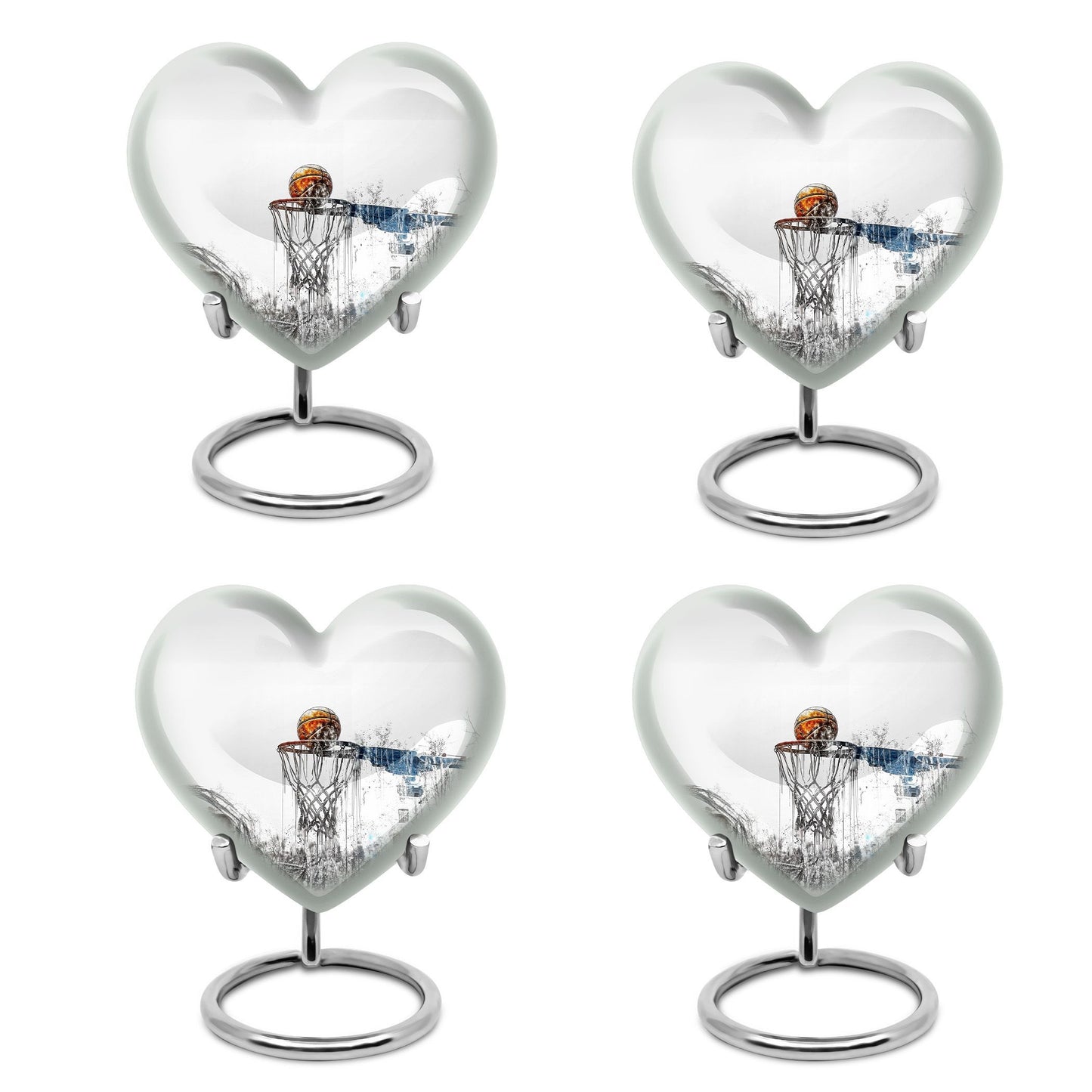 10-inch heart-shaped Basketball Urn for human ashes,
