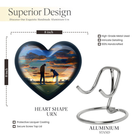 golf heart urn for adult female ashes,
