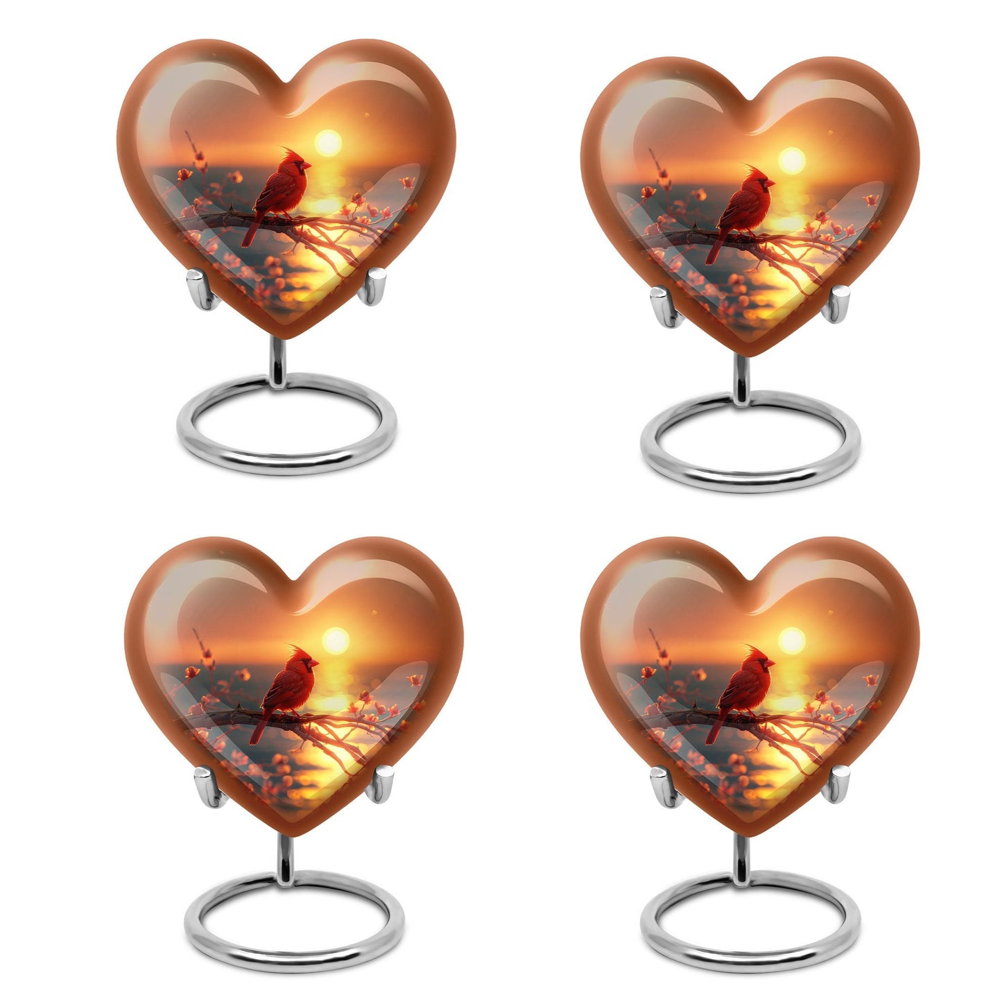 Cardinal Bird Heart Urn