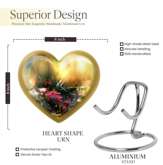 10-inch heart-shaped humming birds