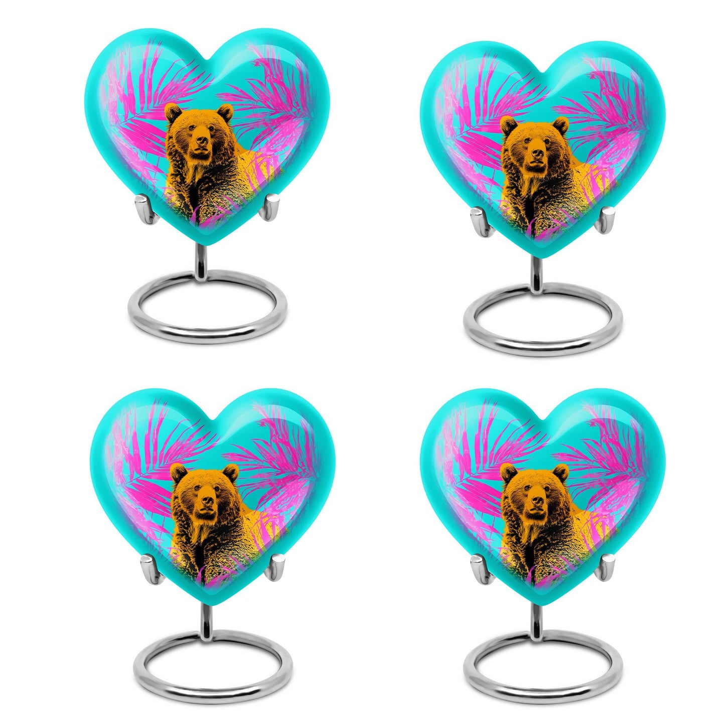 10-inch aluminum heart urn, unique burial container