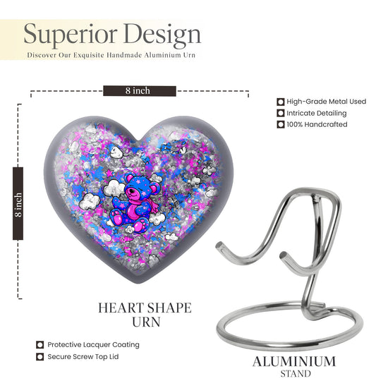 heart-shaped cremation medium urn