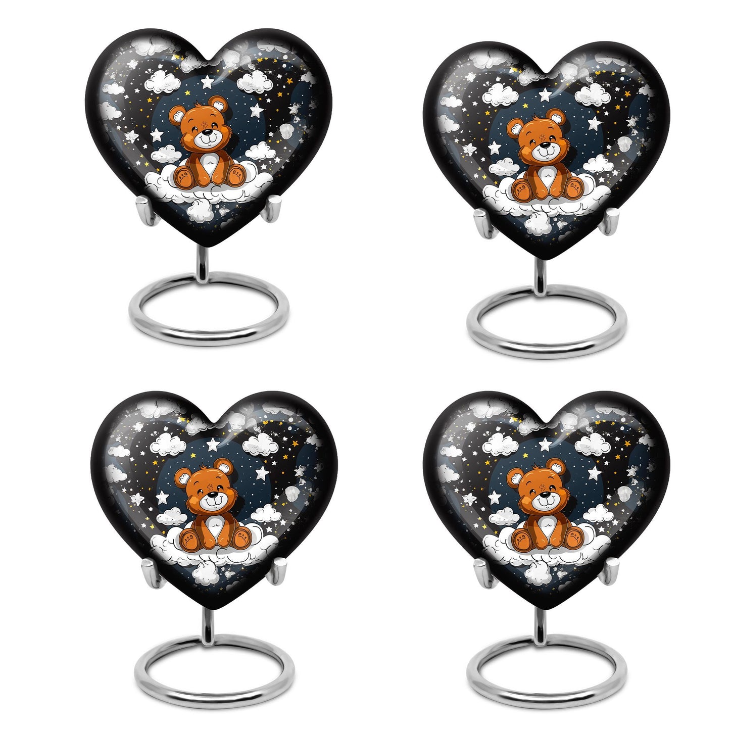 10 inch heart shaped bear urn for cremation ashes