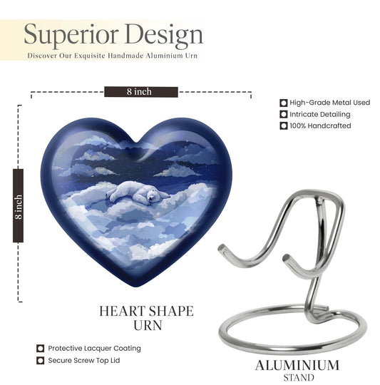 heart design bear urn