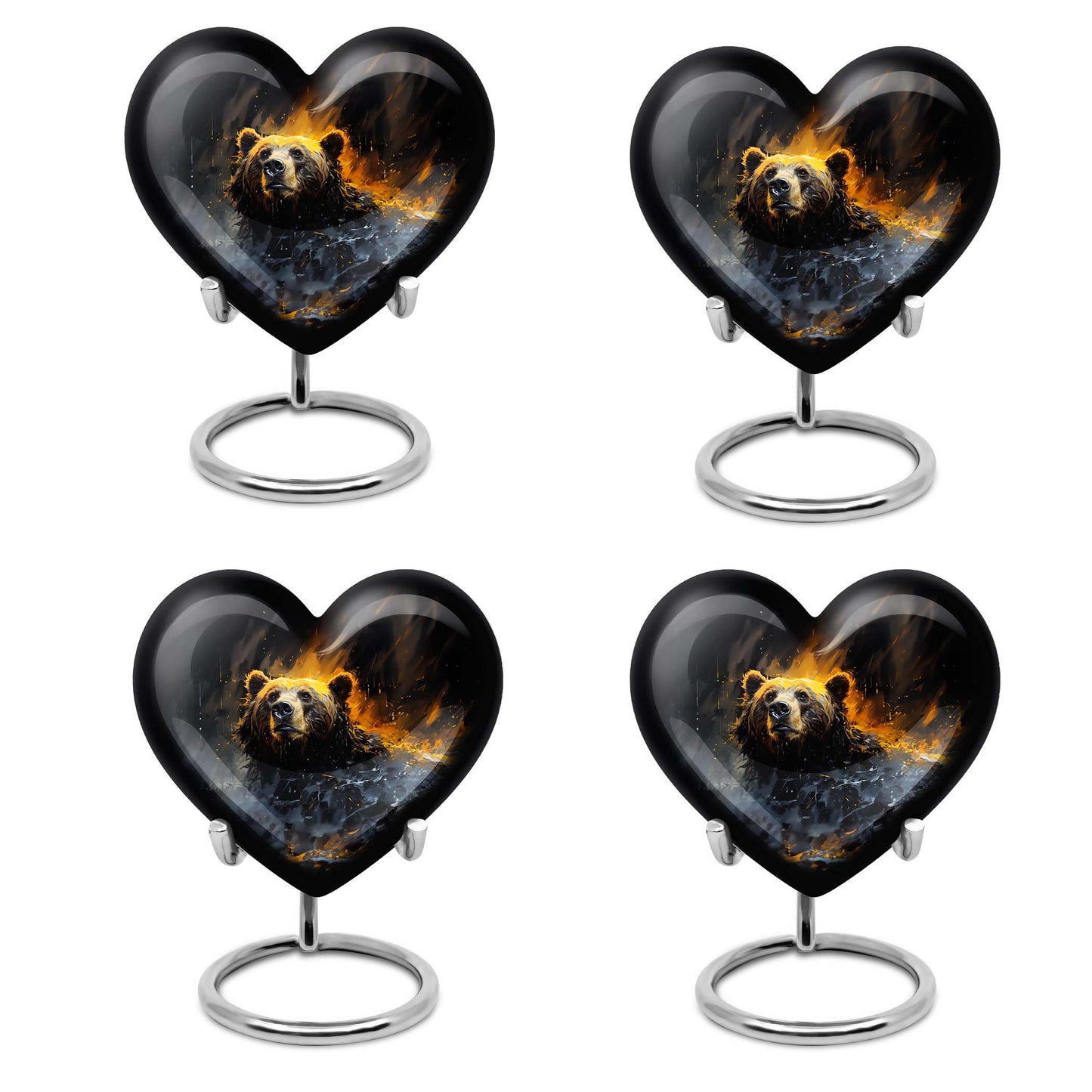 heart-shaped bear urn for female cremation ashes