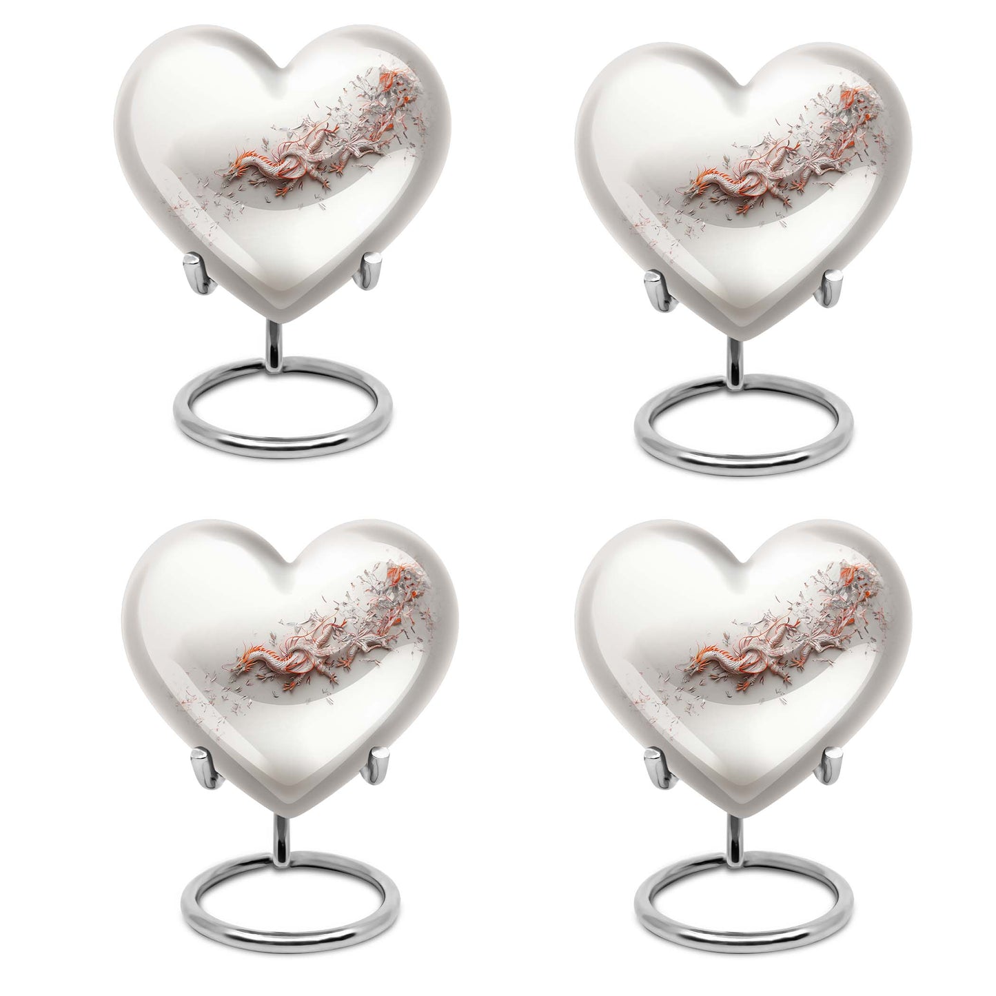 dragon themed heart urn for male adults,