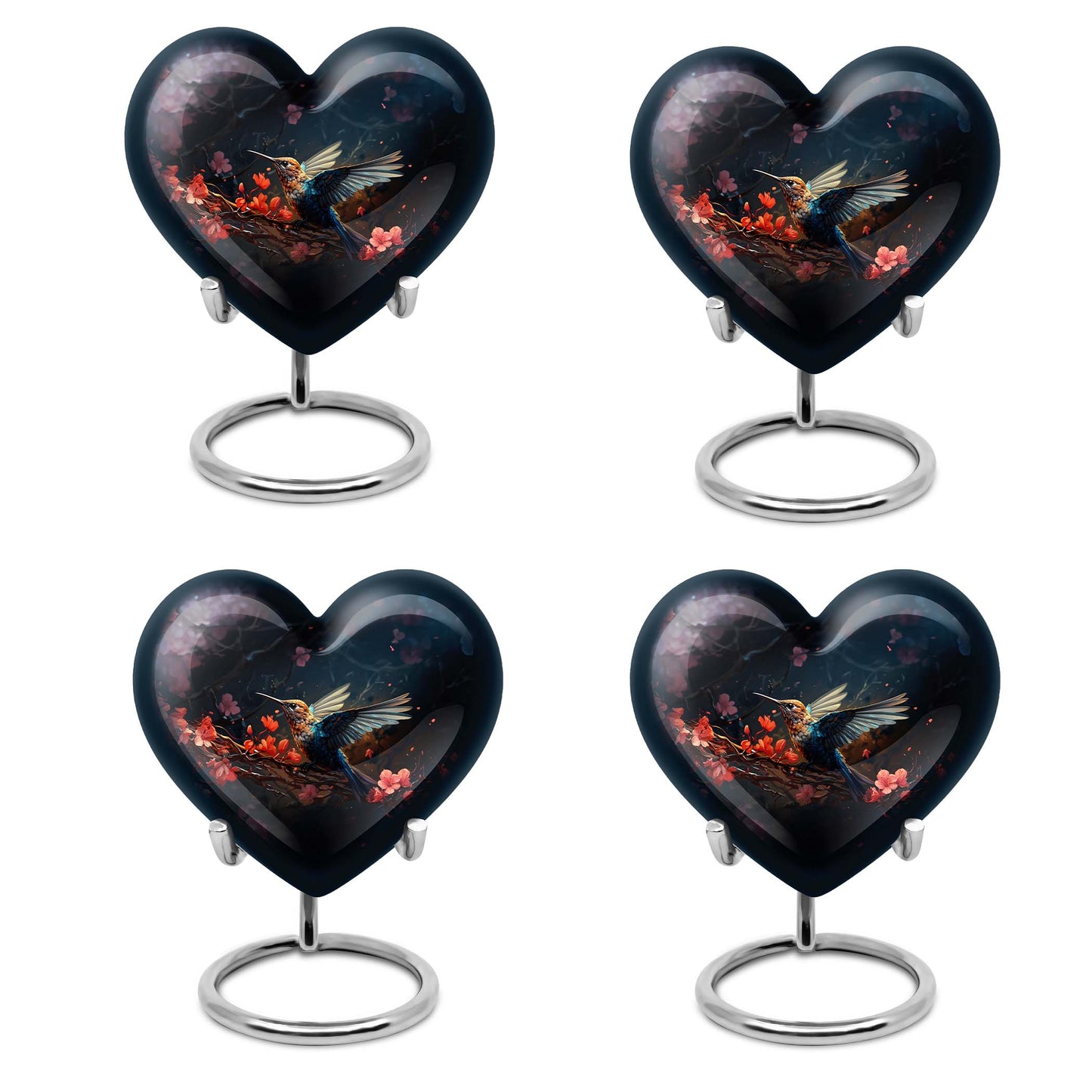 10-inch humming bird urn, heart-designed cremation