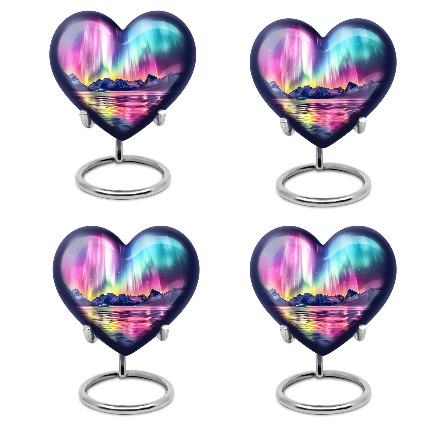 AURORA Borealis Heart Urn for burial