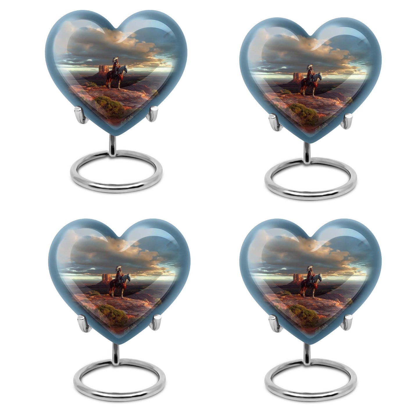 10-inch native American heart urn in abstract design
