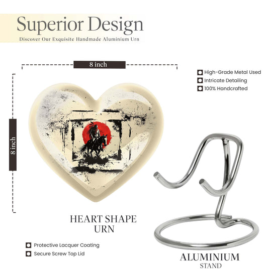 Heart-shaped Native American Urn for memorial ashes